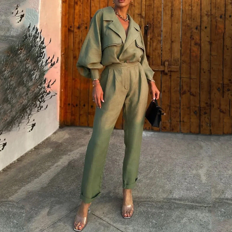 Women's Casual Long Sleeve Two-Piece Set