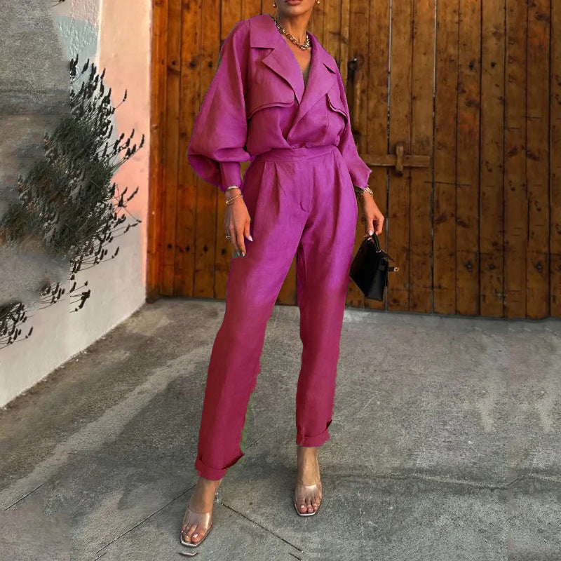 Women's Casual Long Sleeve Two-Piece Set