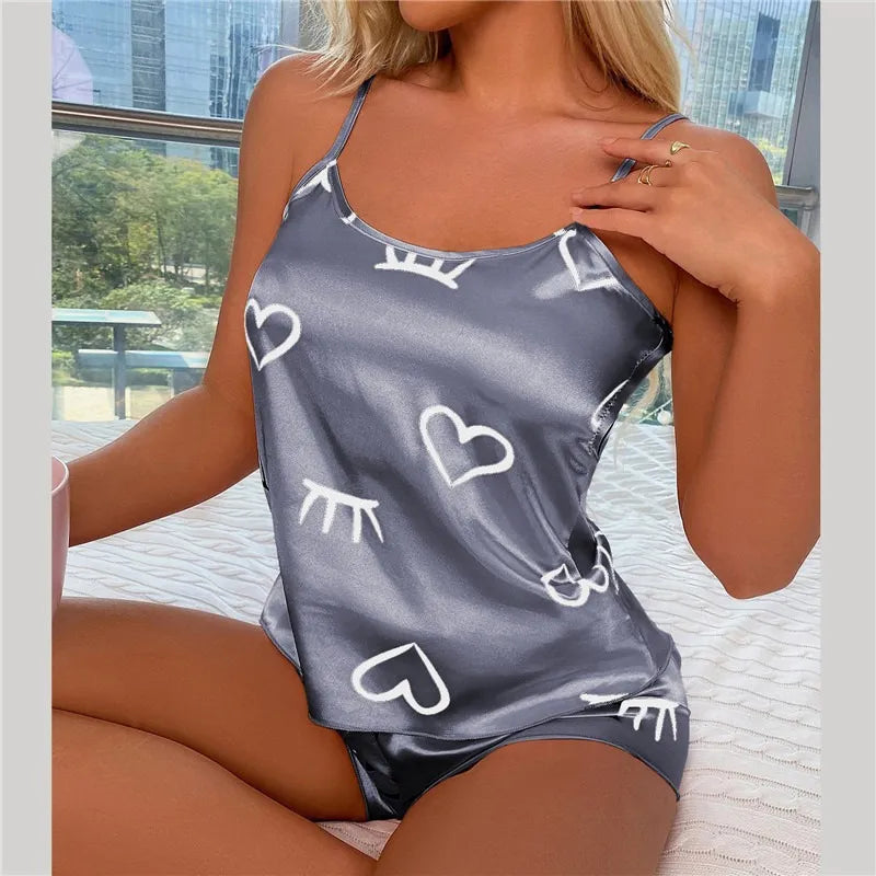 Women's Sleeveless Pajama Shorts Set