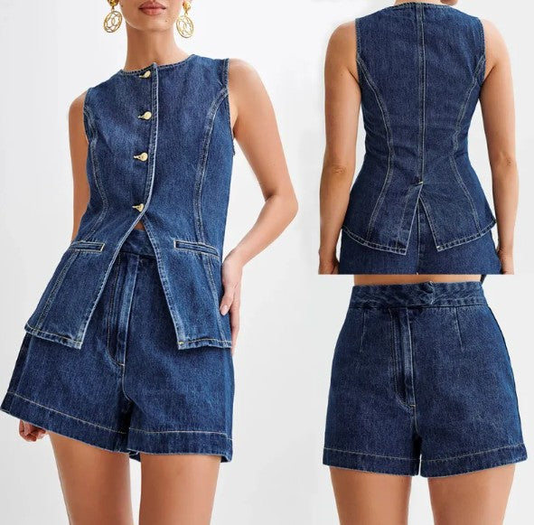 2025 Summer Denim Two-Piece Set