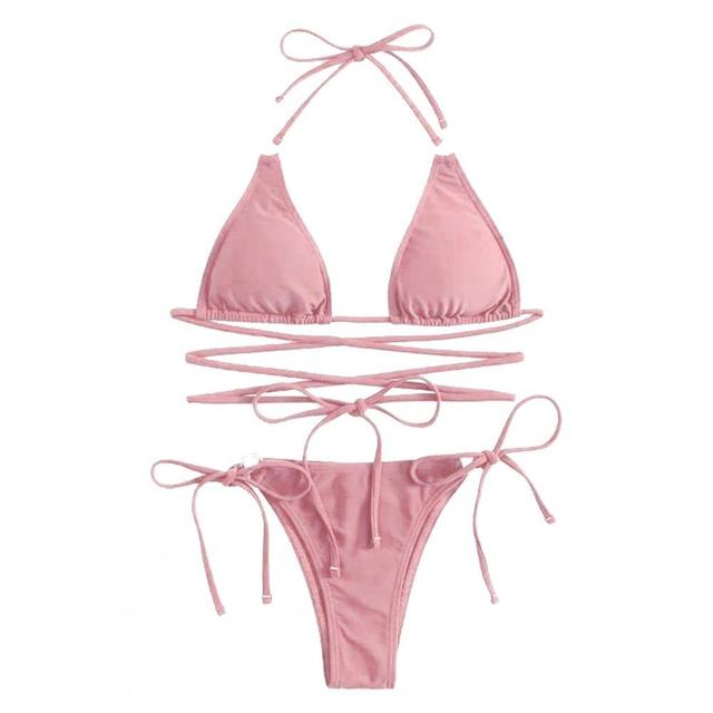 Multicolor Triangle Bikini Swimsuit for Ladies