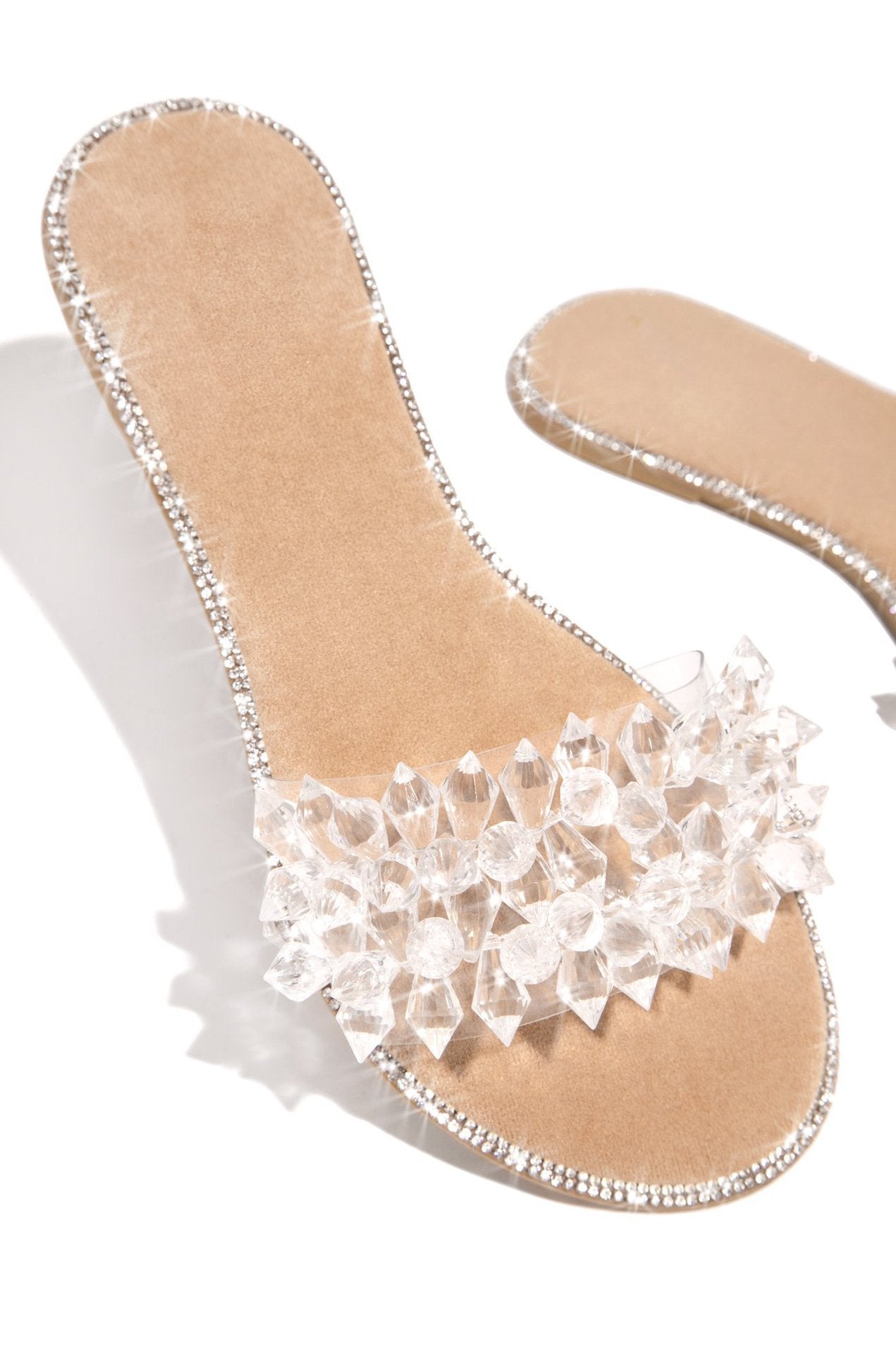 Rhinestone Flat Bottom Ladies Fashion Slippers