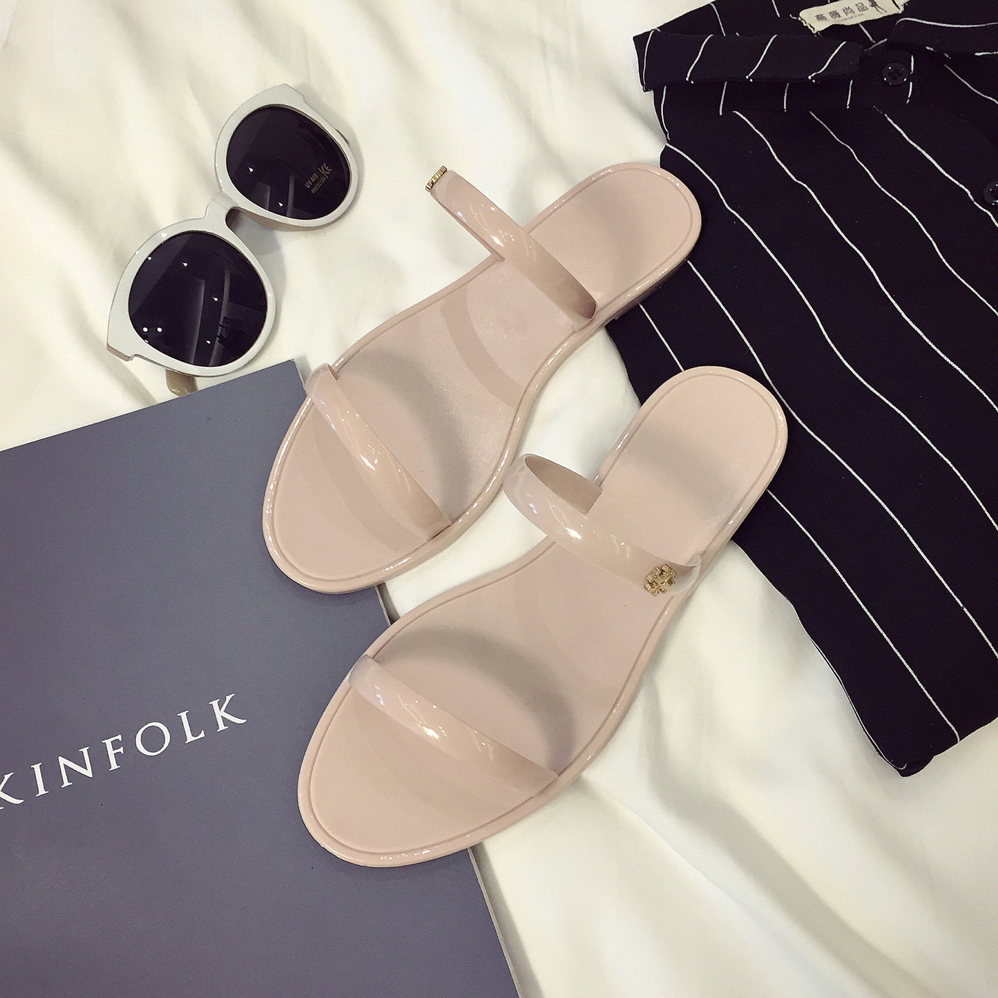Ladies Double Belt Sandals and Beach Slippers