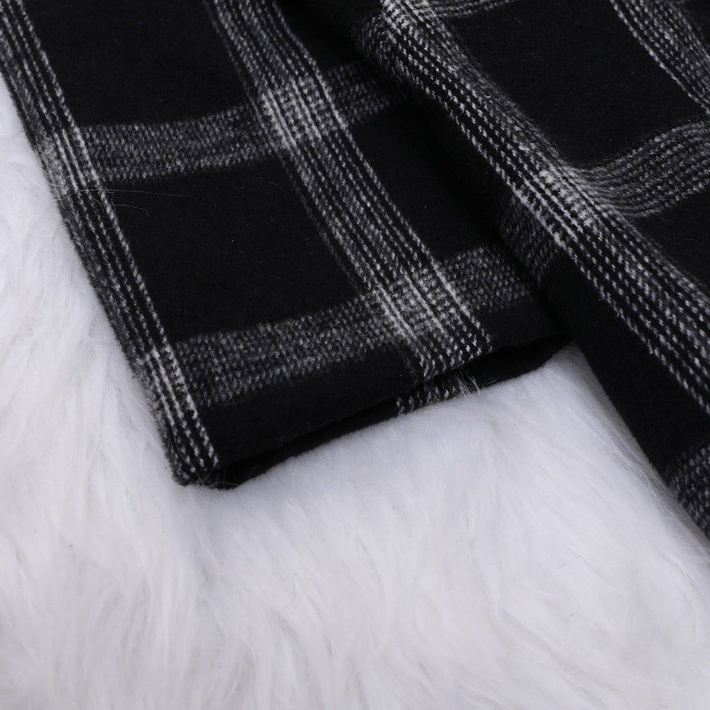 Winter Plaid Wool Coat for Women 2019