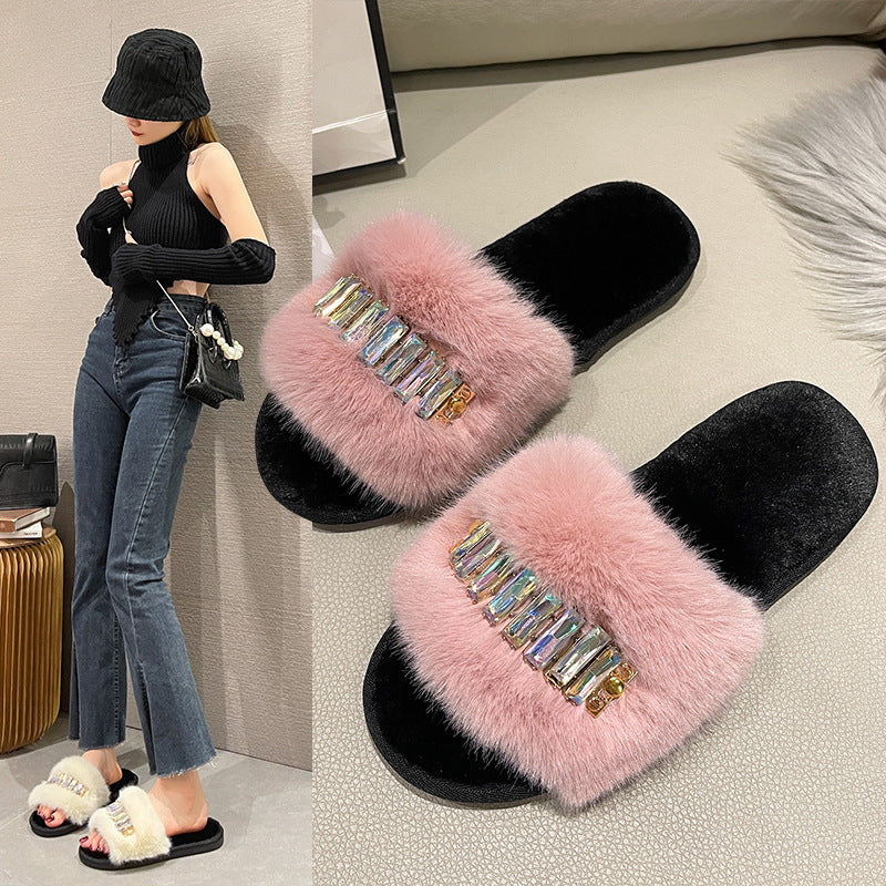 Simple Fashion Ladies' Wool Slippers
