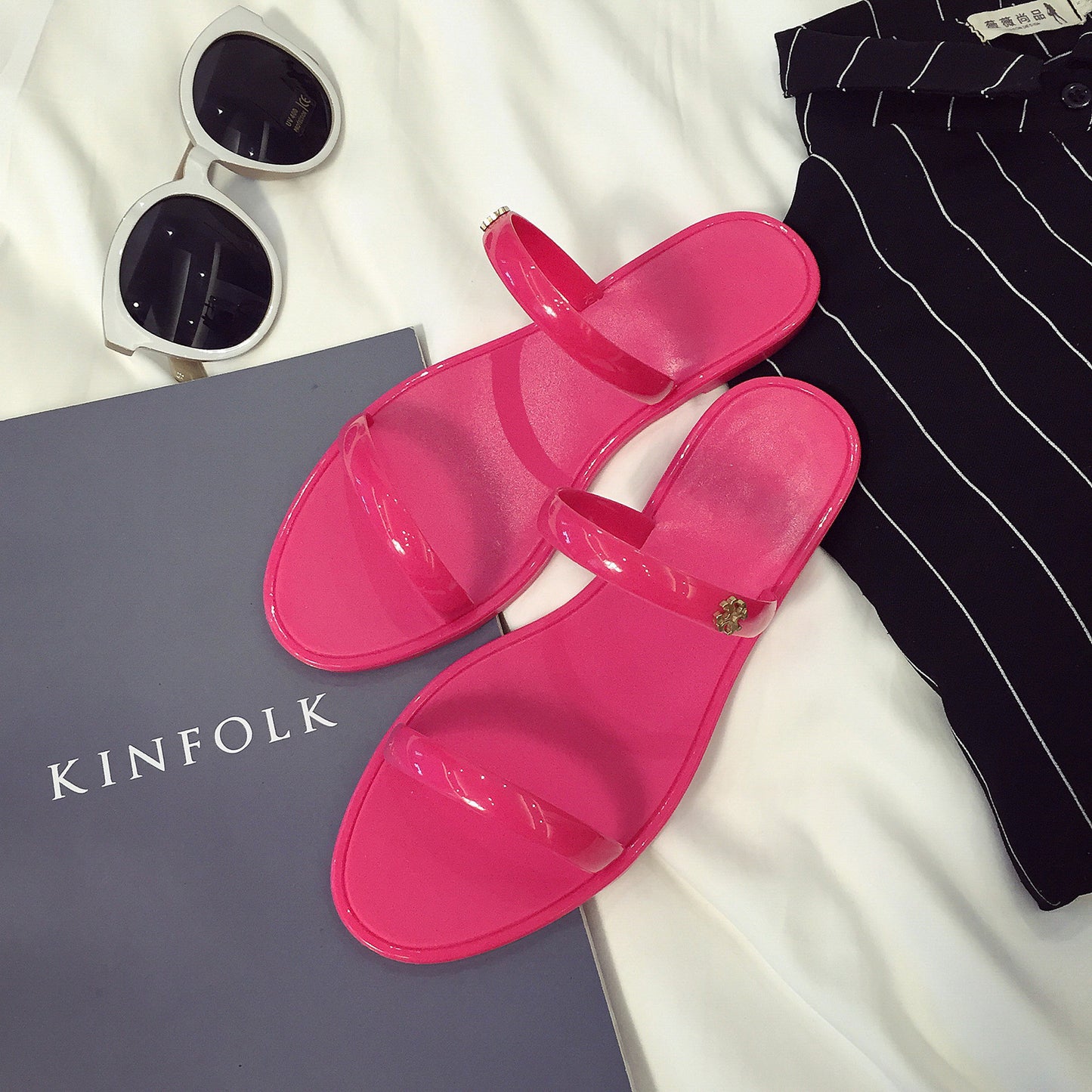 Ladies Double Belt Sandals and Beach Slippers