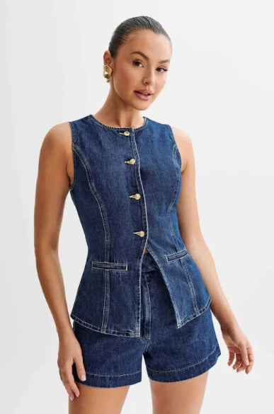2025 Summer Denim Two-Piece Set