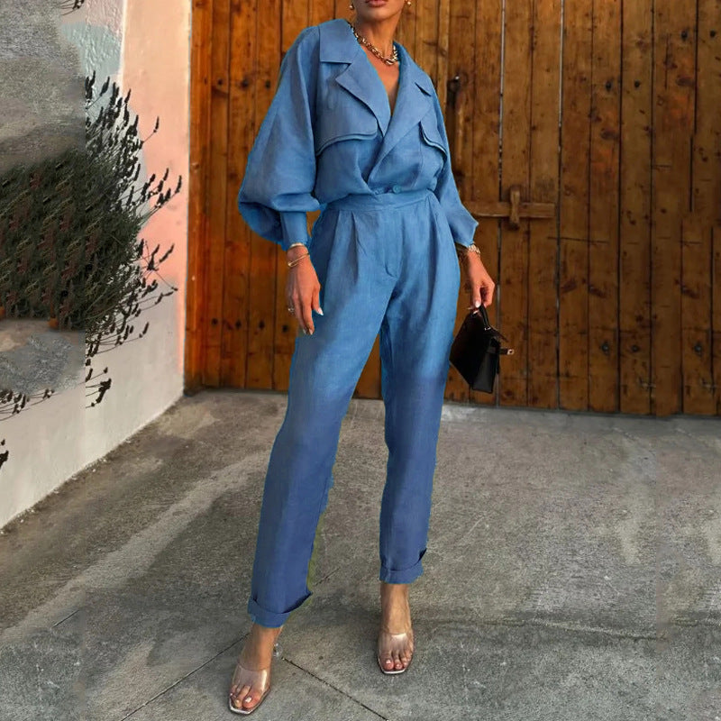 Women's Casual Long Sleeve Two-Piece Set