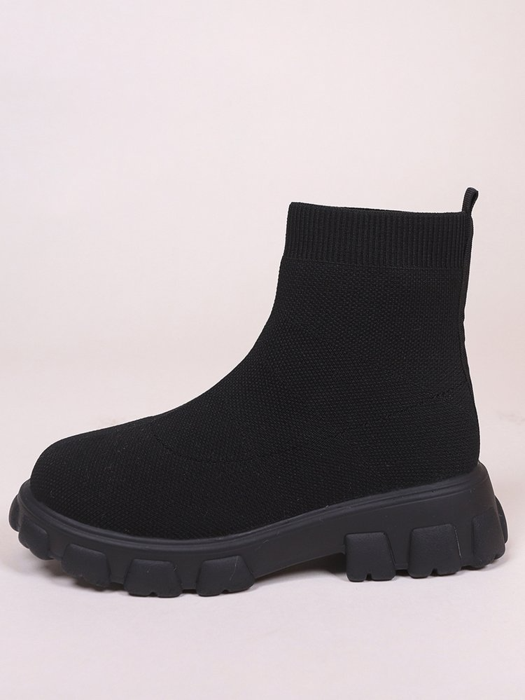 Low Heel Sock Boots