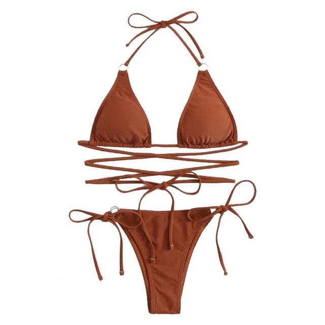 Multicolor Triangle Bikini Swimsuit for Ladies