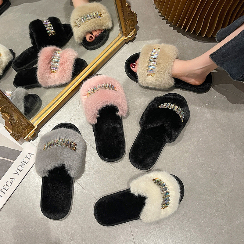 Simple Fashion Ladies' Wool Slippers