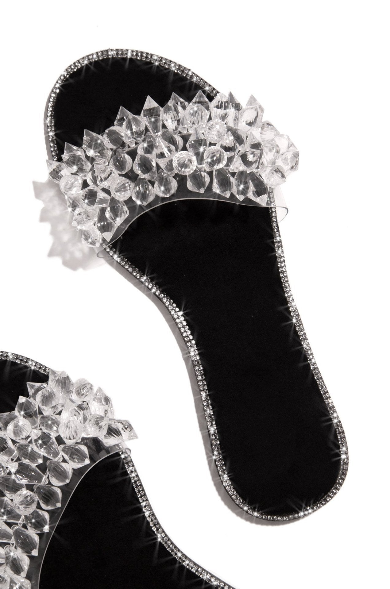 Rhinestone Flat Bottom Ladies Fashion Slippers