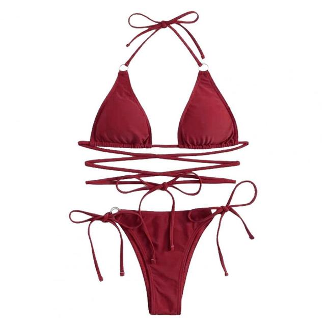 Multicolor Triangle Bikini Swimsuit for Ladies