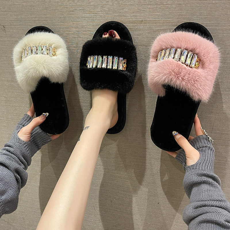 Simple Fashion Ladies' Wool Slippers